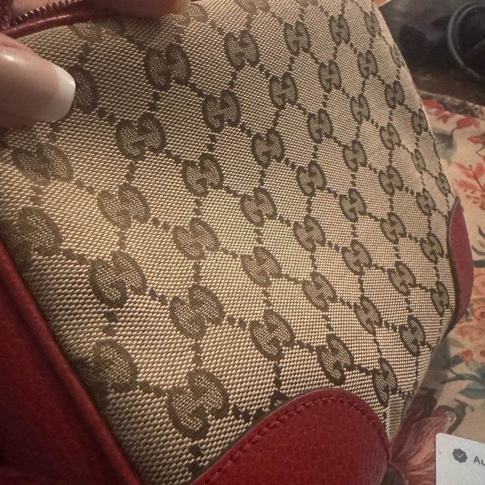 Gucci Beige and Red Crossbody Bag mini Bree Messenger logo GG - Picture 9 of 10